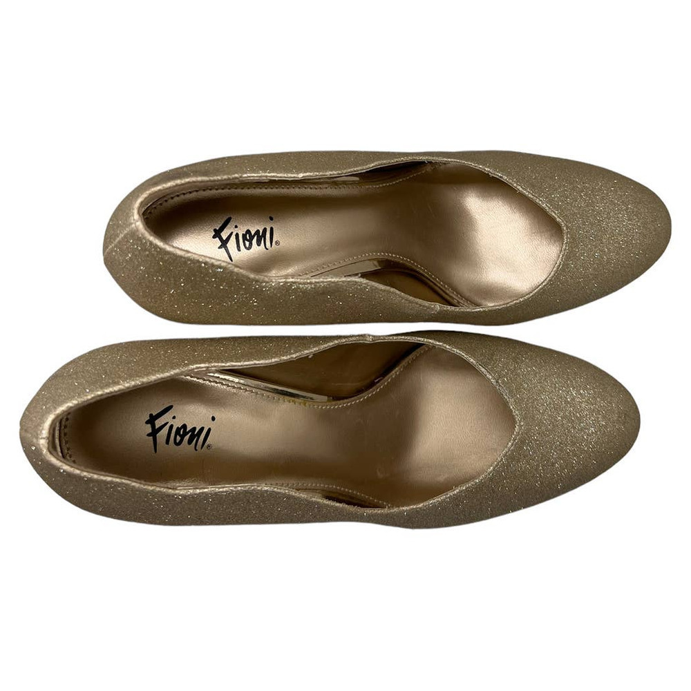 Fioni Gold Sparkle Scallop Pump Heels Size 6 1/2 - Picture 4 of 6